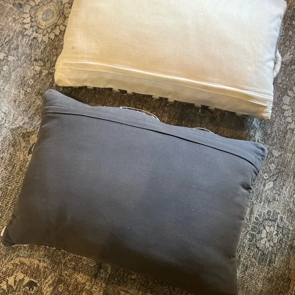 Arhaus Bohemian Decorative Pillow Set - Gray and Blue